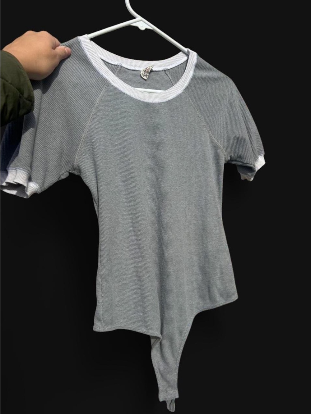 Free people grey casual work bodysuit